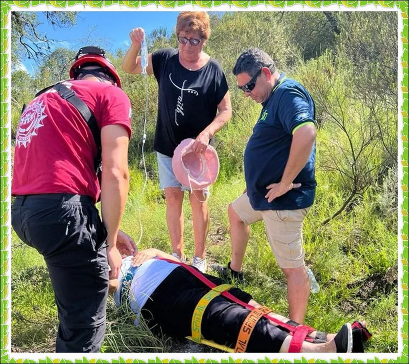 mujer accidentada